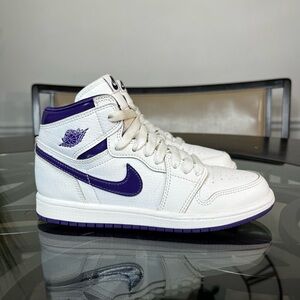 Nike Air Jordan Court Purple Kids Sneakers Sz 3Y